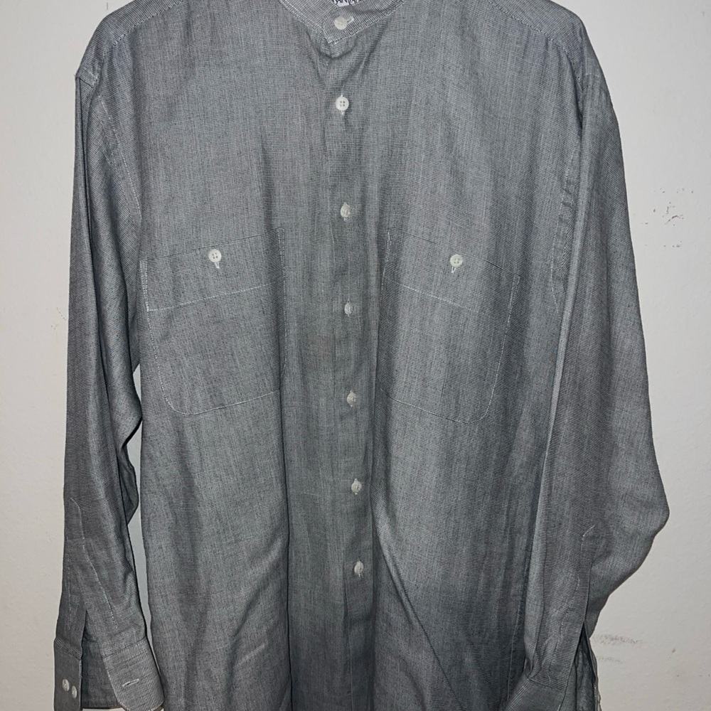 Men's yves saint laurent Gray Button-Up Shirt